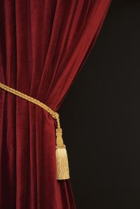 Close up of curtain and tieback