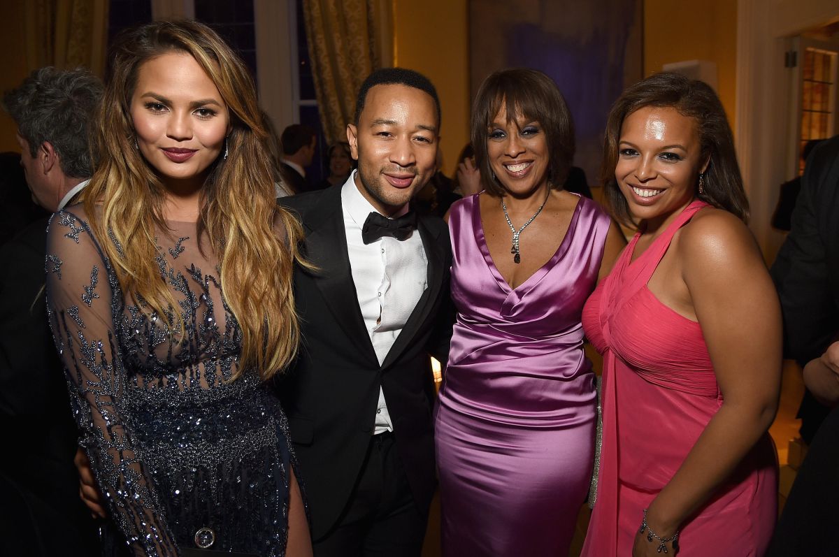 Gayle King & friend pictured with Chrissy Teigen & John Legend