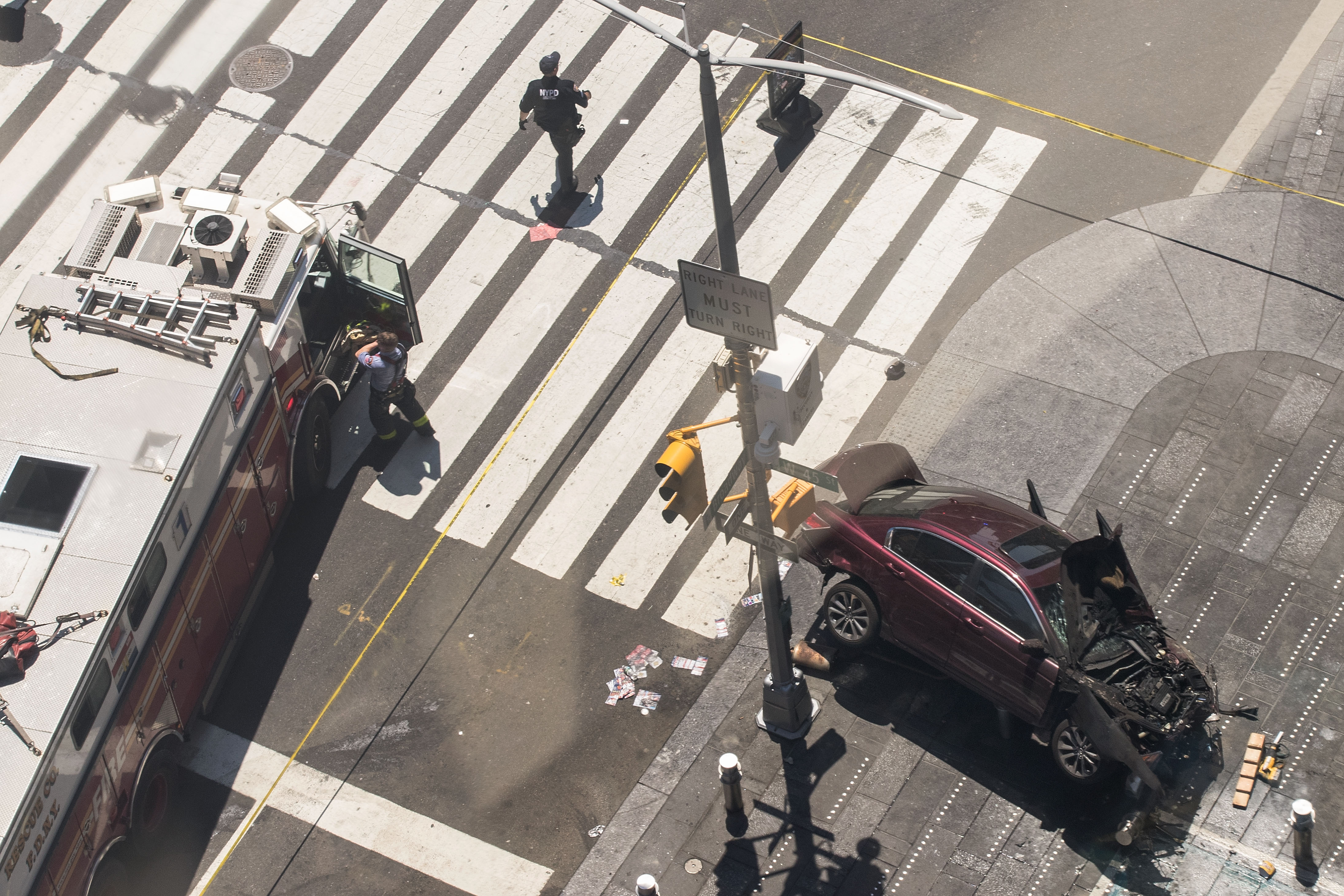 Car Crashes Into Pedestrians In Times Square