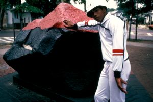 LL Cool J posing at Farmers Boulevard, Queen's, New York, USA, 1985