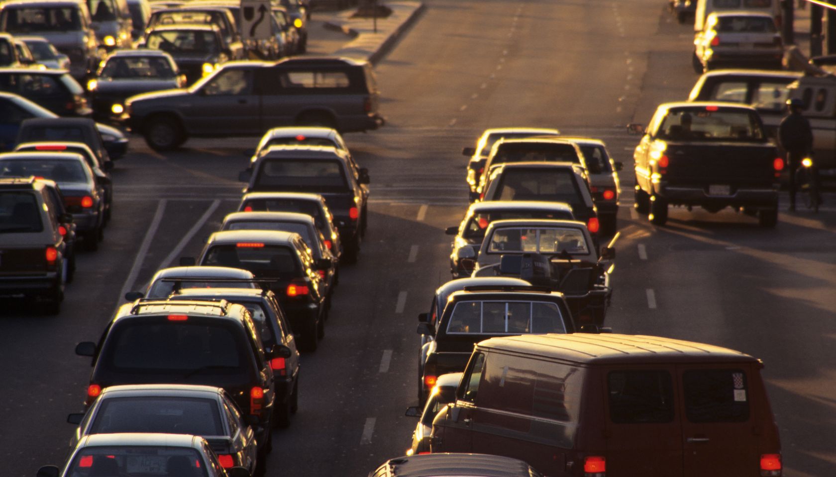 Traffic congestion on Kingsway, Vancouver, British Columbia, Canada.