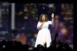 Oprah Winfrey on stage during her ’Your Path Made Clear' tour