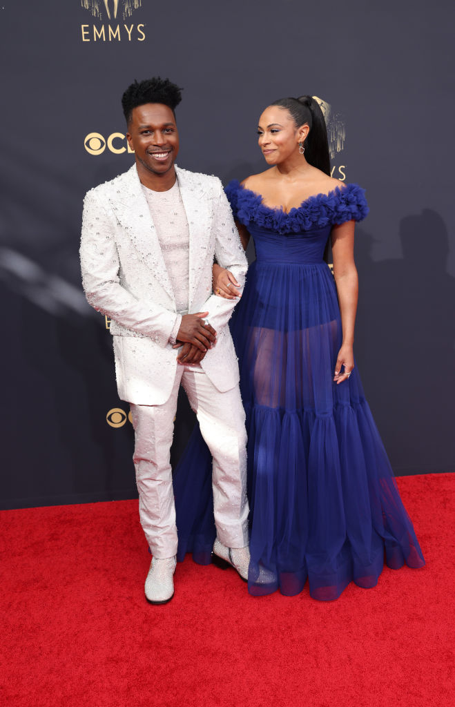 All the Lewks & Hot Mess from the 2021 Emmy Red Carpet: Leslie Odom Jr. and Nicolette Robinson