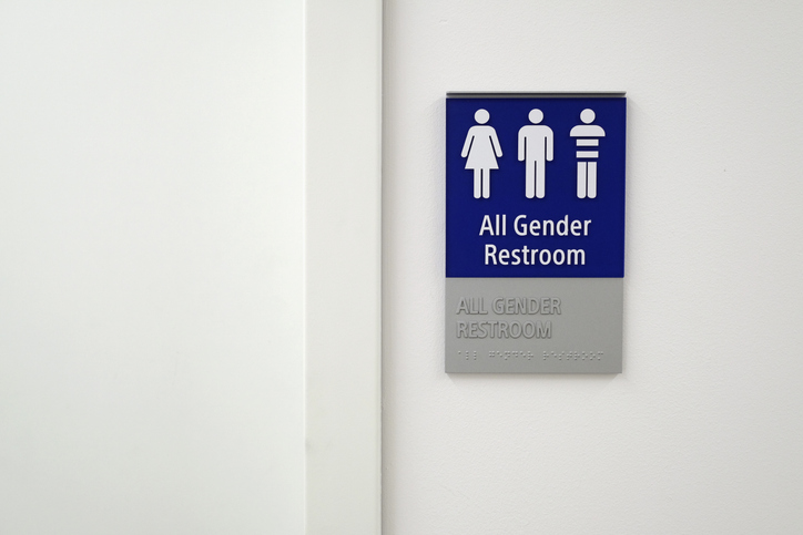 Sign for a gender neutral restroom