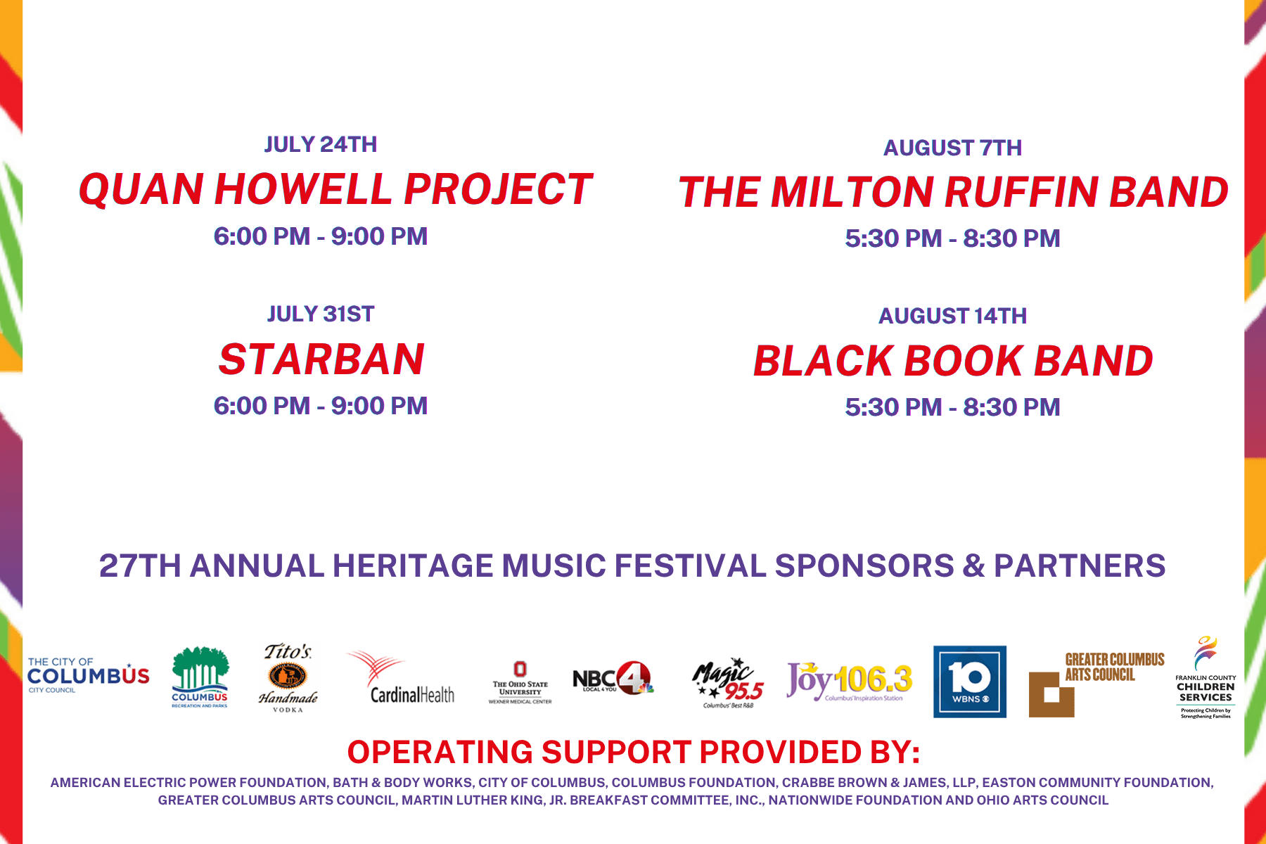 Heritage Music Festival Updated