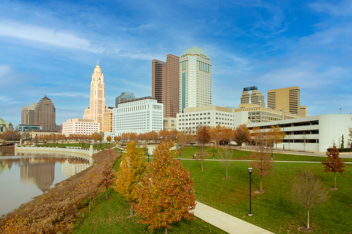 Columbus over the park