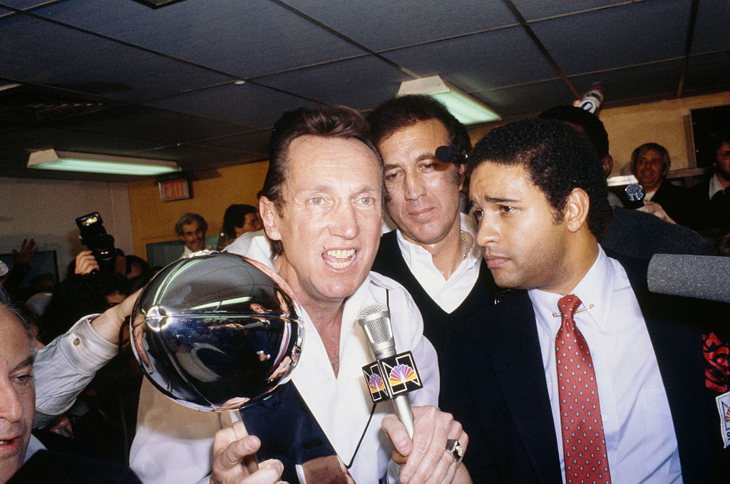 Al Davis With Super Bowl XV Trophy